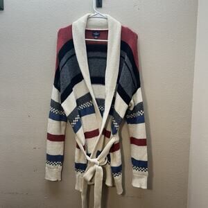 American Eagle Shawl Collar Southwestern Tribal Knit Cardigan Sz XL Americana